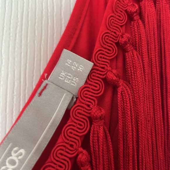 ASOS Red Tassel Off the Shoulder Dress - Picture 5 of 7